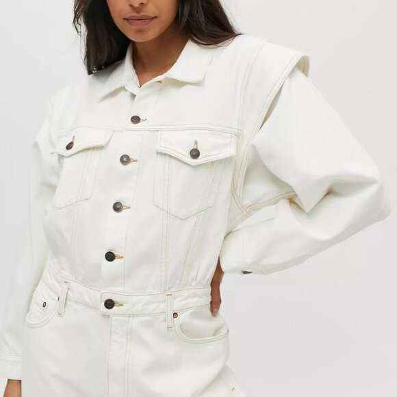 AGOLDE Reyna Denim Jumpsuit – Porcelain - Picture 2 of 6